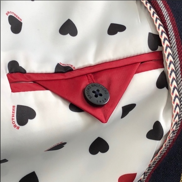BROOKS BROTHERS ❤️ Heart Lined Striped Blazer - Picture 6 of 8